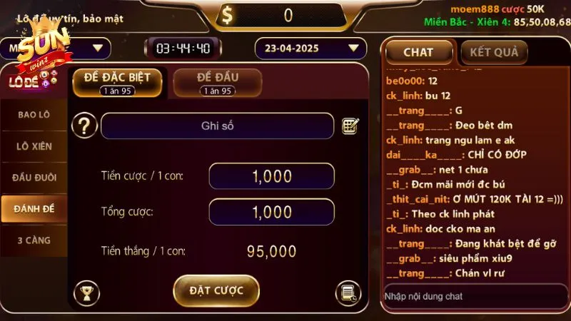 Chơi xổ số với số may mắn của ông địa