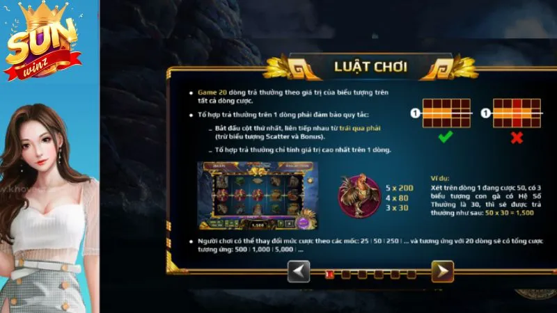 Luật chơi Sơn Tinh Thủy Tinh Sunwin