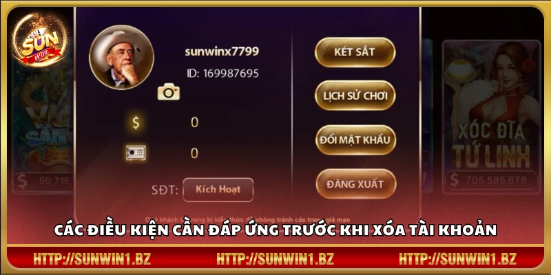 Những yêu cầu khi tiến hành xóa tài khoản