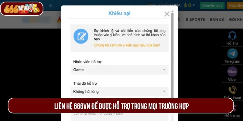 Liên hệ 666VN để được hỗ trợ kịp thời khi gặp sự cố.