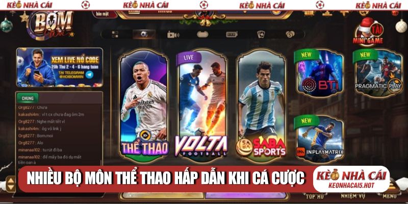 Nhiều bộ môn thể thao hấp dẫn khi cá cược