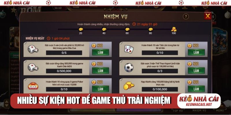Nhiều sự kiện hot để game thủ trải nghiệm nhận thưởng