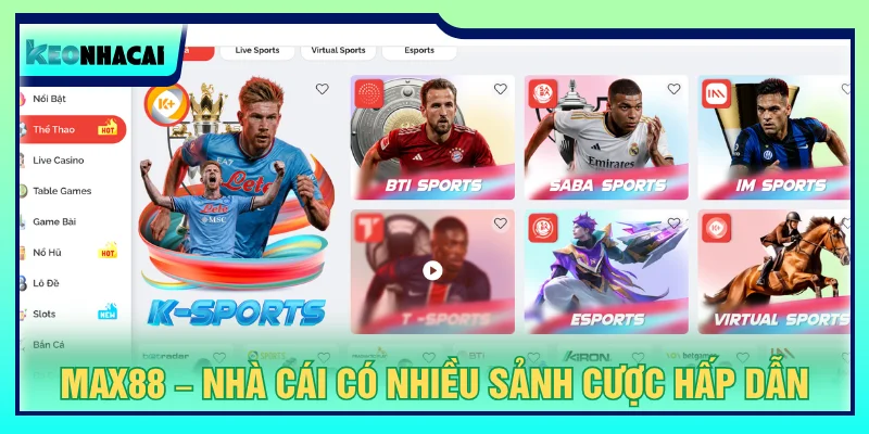 Các sảnh cược trực tuyến đỉnh cao và thu hút đông đảo người chơi MAX88