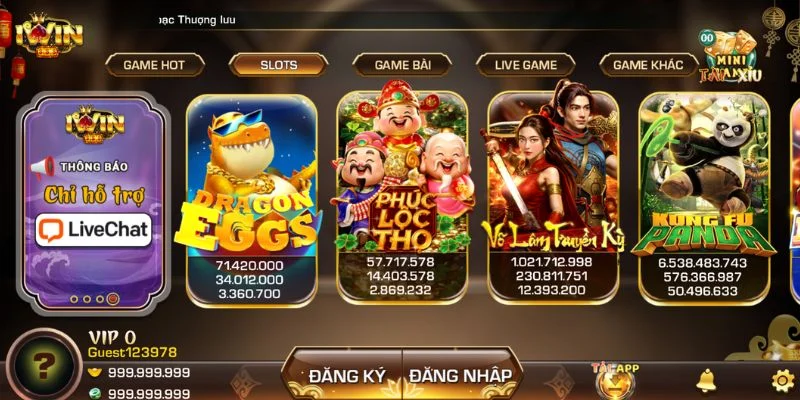 Khu vực slot của sảnh cược quy tụ rất nhiều trò chơi theo sở thích của hội viên