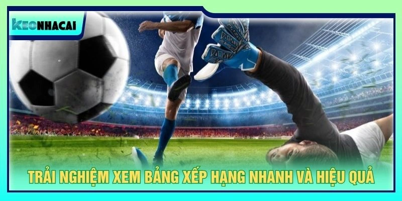 Trải nghiệm xem bảng xếp hạng nhanh và hiệu quả